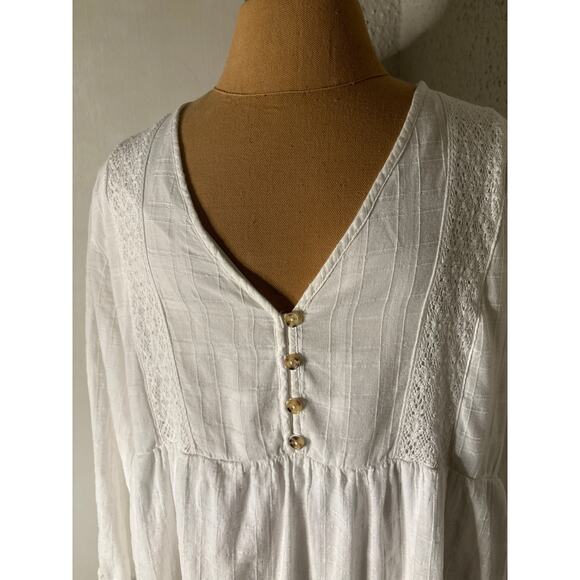 Knox Rose Babydoll Embroidered Peasant Mini Dress No Size Boho Oversize Cowgirl - Picture 5 of 12